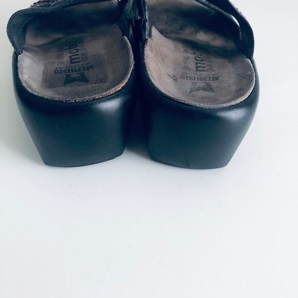 Mephisto Mobil's Air Relax Women's 38 Two Strap Black Leather Orthotic Sandals - Picture 8 of 11